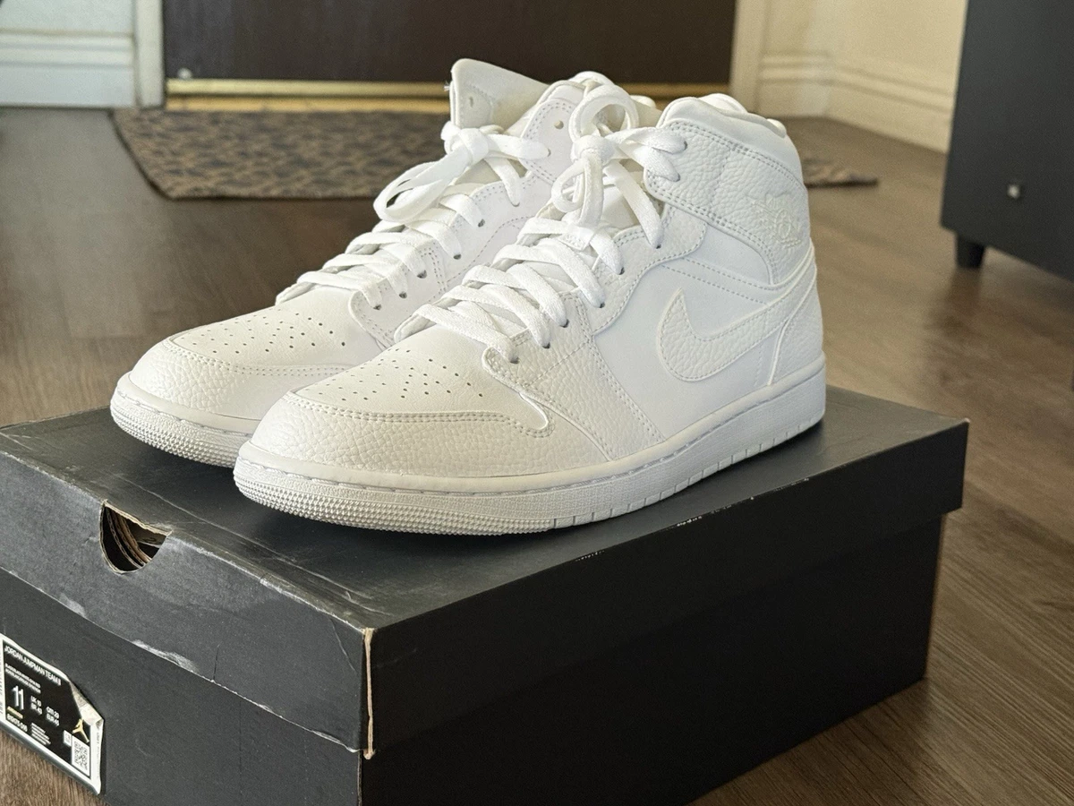 Jordan 1 Mid Triple White for Sale | Authenticity Guaranteed | eBay