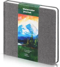 Dispowreath 5.5" x Watercolor Sketchbook Journal Square 5.5x5.5 in, Gray 