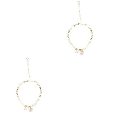 2pcs Knöchelarmbänder Strassbracelet Beach Kaket Dekorative Fußkette