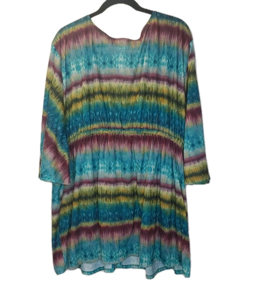 Kimono de praia contour cena praia cobertura top feminino 1X colorido praia costeira - Imagem 3 de 4