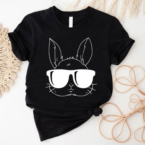 Cool Bunny Shirt, Easter Shirt for Kids, Toddler Easter Gift,Bunny Girls Shir...