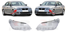 FOR BMW 5 E60 E61 03-07 FRONT HEADLIGHT GLASS FOR XENON PAIR SET