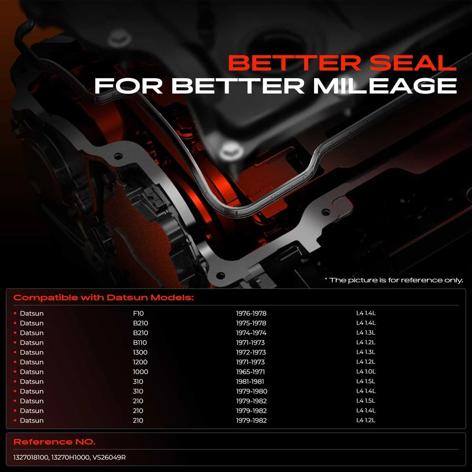 Junta de cubierta de válvula de motor para Datsun (Nissan) 210 310 1000 1200 1300 B110 B210 Foto 2 de 4