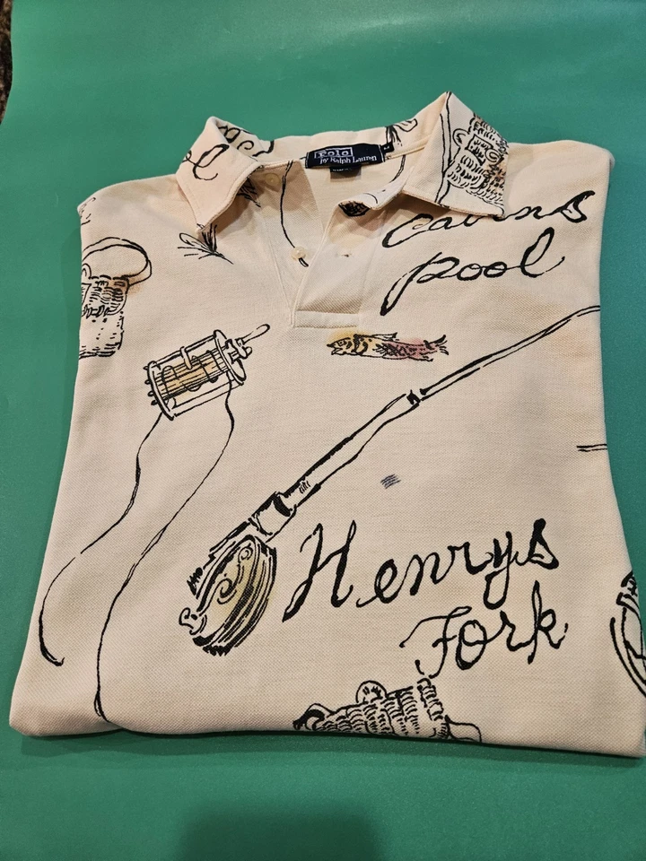 Vintage Mens Ralph Lauren Shirt. 1990s. Fly Fishing Theme Size M - Image 3 of 4