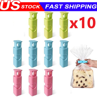 10PCS Bread Bag Clips Reusable Tie Storage Sealing Snack Fridge Freezer Fresh US