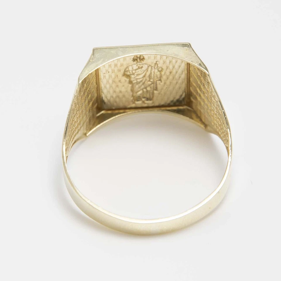 Saint Jude Signet Ring Real Solid 10K Yellow Gold All Sizes - Image 3 of 4