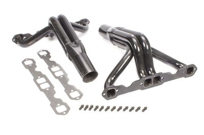 SCHOENFELD SBC IMCA Headers For 1-3/4 In Primary, Full Modified, Black Steel