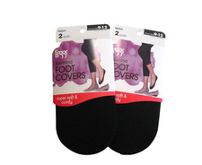 Scarpe nuove donna 4 paia leggs nylon nero ballerina morbida copripiedi misura 9-12