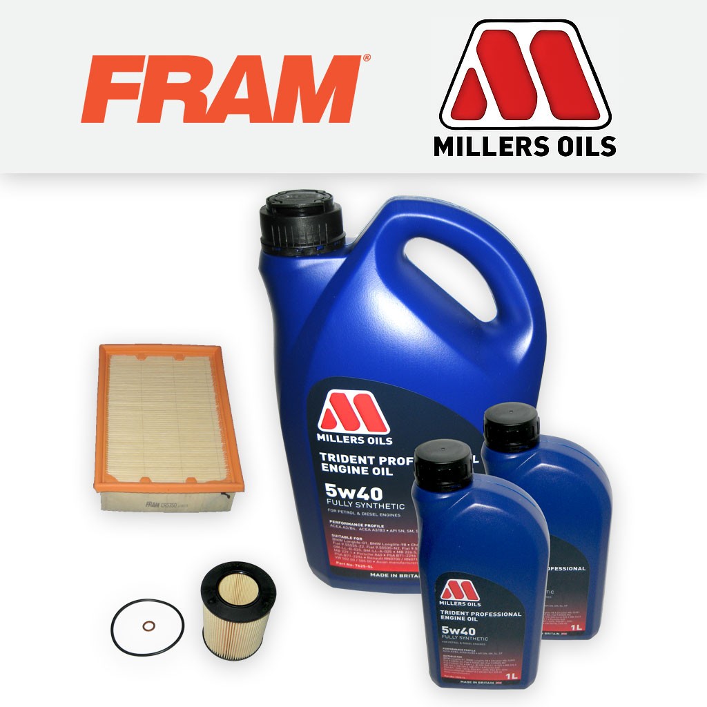 SERVICE KIT for BMW 5 SERIES 528I E39 FRAM OIL AIR FILTERS +7L OIL (1995-2000)