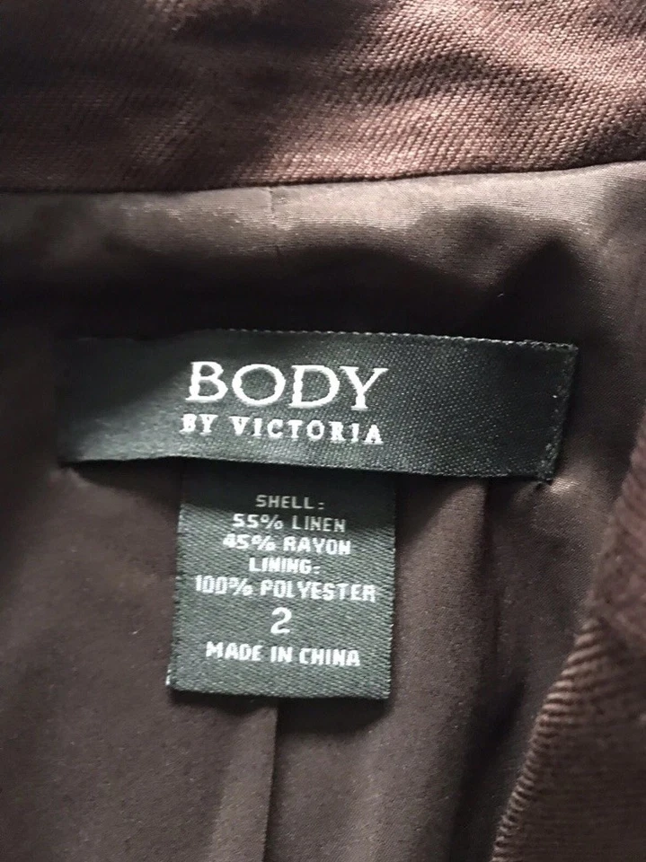 Chaqueta Blazer Inteligente Body by Victoria Secrets Talla 2 Mujer Marrón Lino Rayón Foto 3 de 4