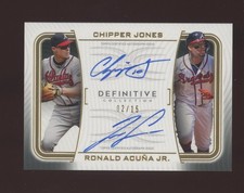 2023 Topps Definitive Chipper Jones HOF Ronald Acuna Jr Dual AUTO 2/15