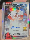 Roman Anthony RC Rookie /499 2026 Topps Chrome Refractor Auto Boston Red Sox