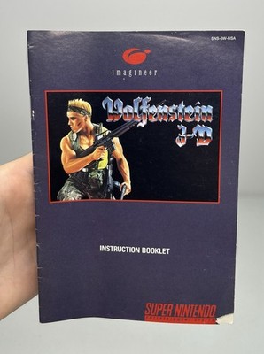 Wolfenstein 3D Super Nintendo SNES Original Instruction Manual Only *Damage*