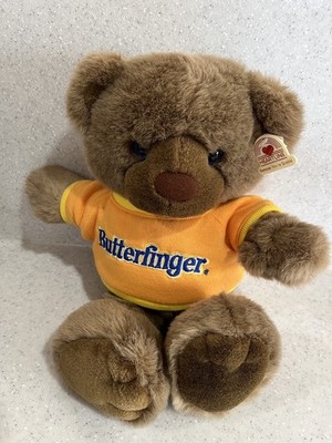 Vtg 1987 Nabisco BUTTERFINGER Chocolate Chums Teddy Bear Plush Made in Korea