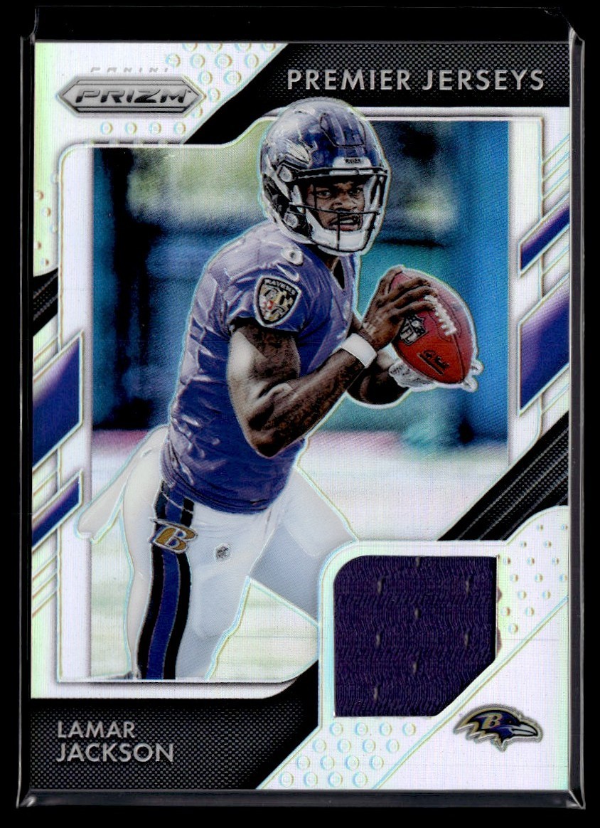 2018 Panini Prizm Premier Jerseys Silver Lamar Jackson RC Patch Baltimore Ravens