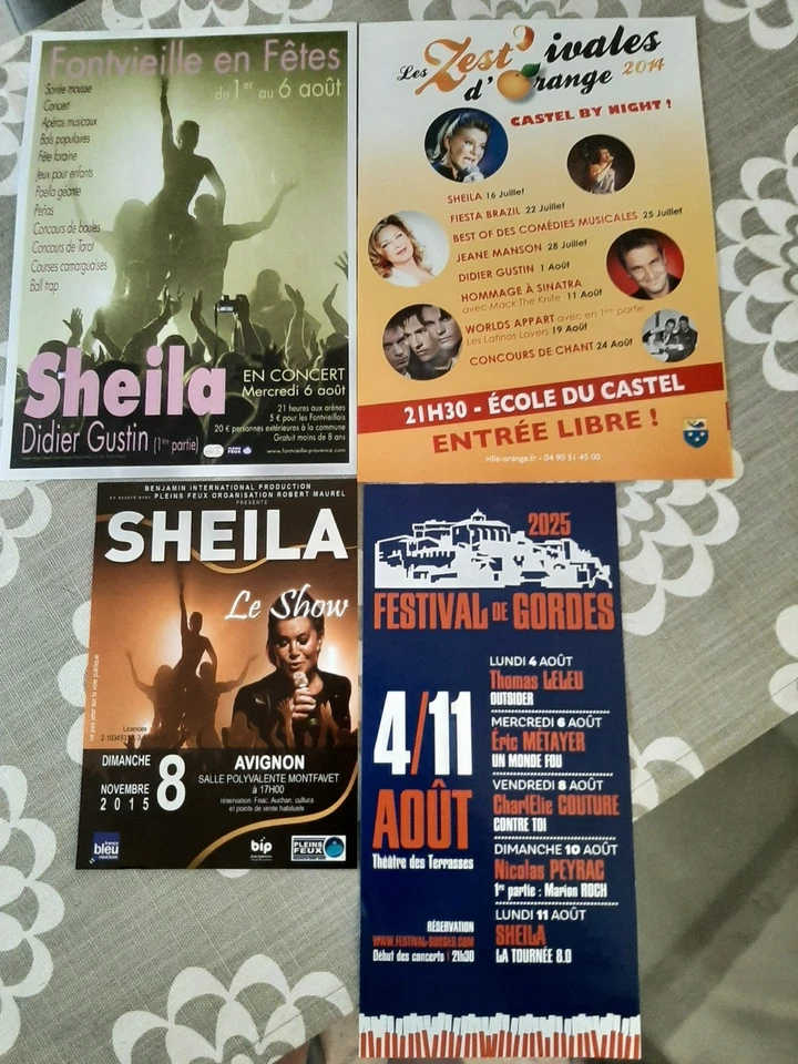 SHEILA LOT DE 4 FLYERS - Photo 1/1