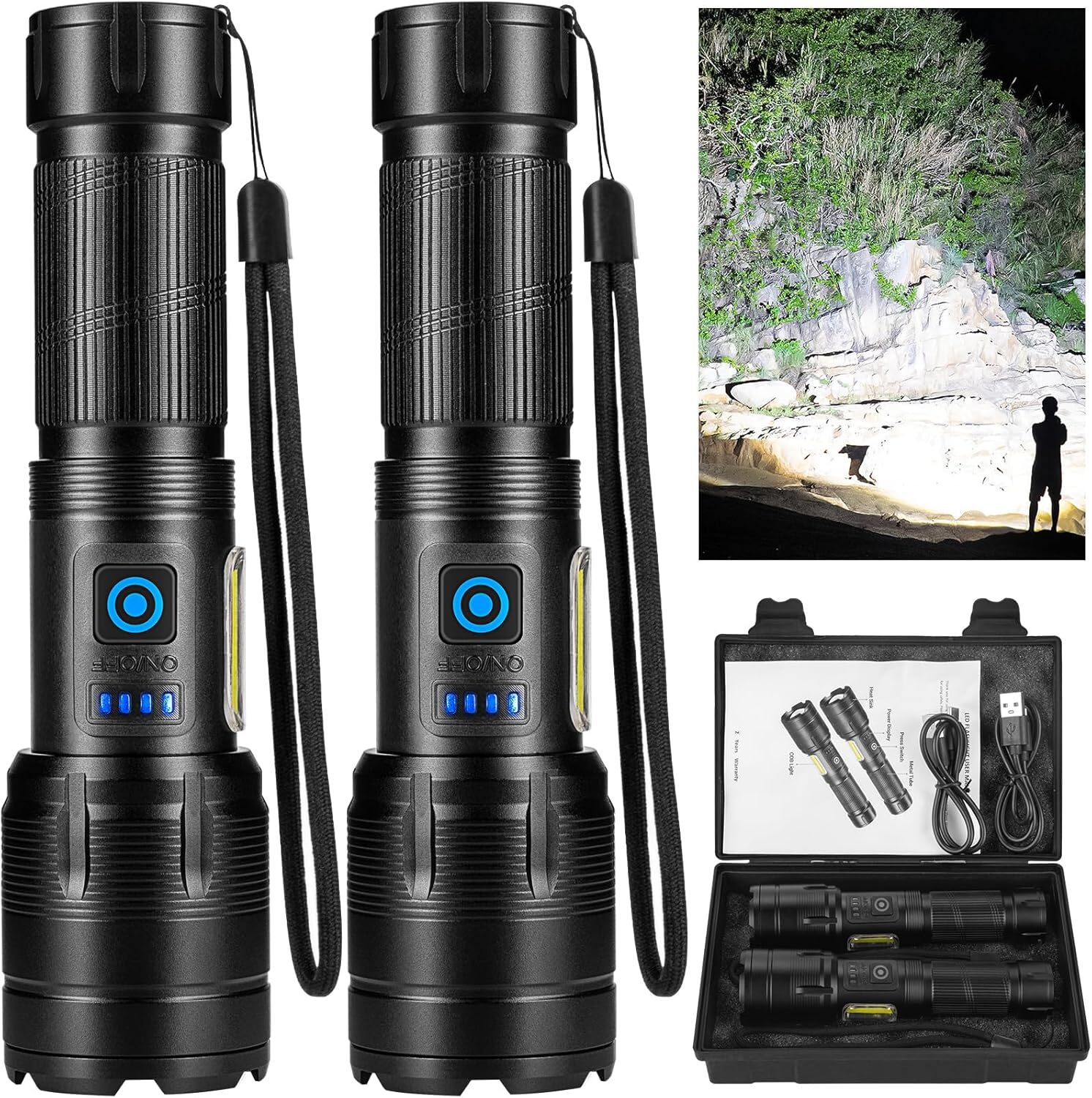 990 000 Lumen Super Bright Led Flash ... Rechargeable Flashlights High Lumens