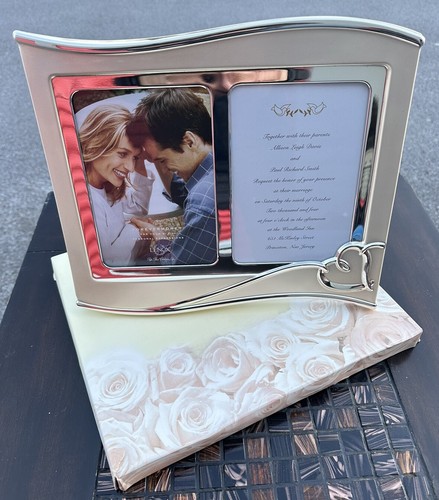 Lenox BELLINA Floral Design Double Frame Invitation Frame Wedding Gift - 第 1/5 張圖片