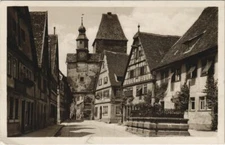 Old postcard Rothenburg Rodergasse with St. Mark's Tower GERMANY (1076830)