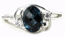 London Blue Topaz, 925 Sterling Silver Ladies Ring, SR176