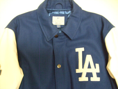 NEW 80s LOS ANGELES DODGERS WOOL LEATHER MLB VARSITY ZIP SNAP W/S