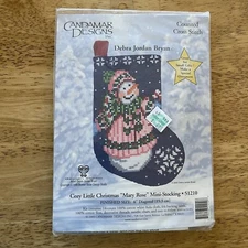 Candamar Designs Cross Stitch New 51210 Cozy Little Christmas Mini Stocking Kit 