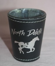 COLLECTION SOUVENIR DAKOTA DU NORD SHOT VERRE SIMILI CUIR ENVELOPPE CHEVAL GRAPHIQUE