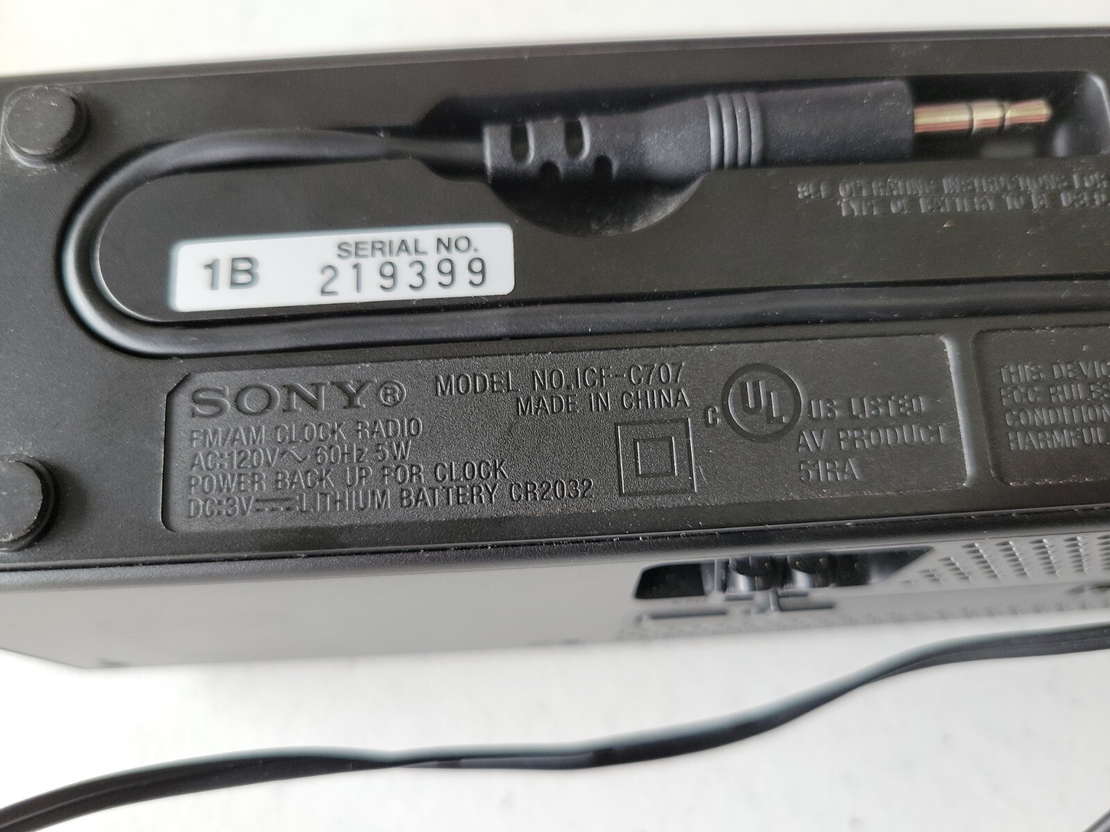 Sony Dream Machine ICFC707 Nature Sounds Alarm Clock w/ Digital AM/FM