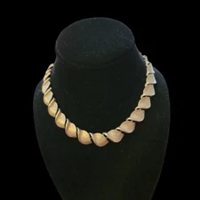 Vintage Emmons Necklace Designer Signed Gold Tone Textured Link Adjustable Tag