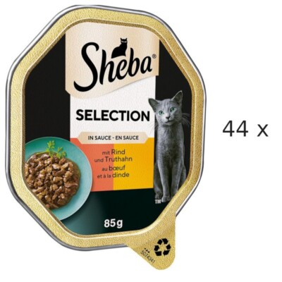 (  12,82/kg) SHEBA Selection in Sauce mit Rind und Truthahn in Sauce: 44 x 85 g