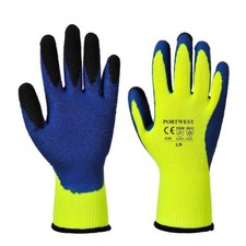 Image of Thermal Winter Gloves Warm Work Safety Grip Latex Palm Portwest A185 DUO-THERM 