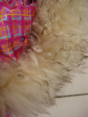 Vintage retro SKI JACKET 8 10 fur pink shiny festival 80s 90s shearling fur trim - Picture 3 of 14