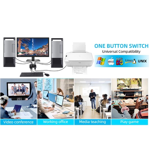 HDMI 2.1 KVM Switch 2X1 4K 120Hz 8K Dual Port USB 3.0 KVM Switcher with Hotkey a - 第 10/15 張圖片