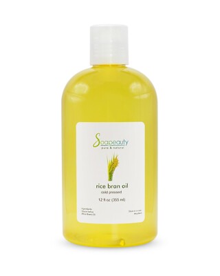 Rice Bran Oil Cold Pressed  100% Pure & Natural 12 fl oz by Soapeauty