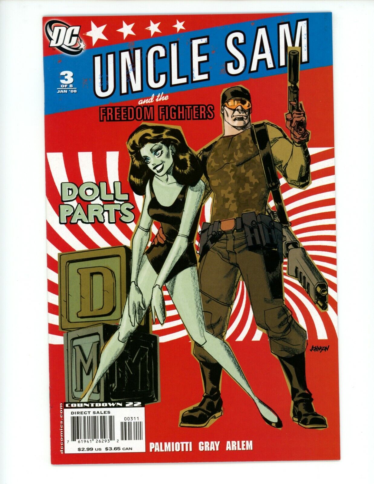 Uncle Sam and the Freedom Fighters #3 2008 NM- 2nd Series Justin Gray Comic