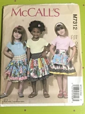 McCall's Easy Sewing Pattern #M7212 Children's Skirts Sizes 7-14
