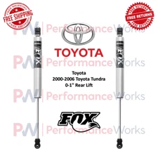 Fox 2.0 Performance Series Adj Shock Pair For 00-06 Toyota Tundra 0-1" Rear Lift