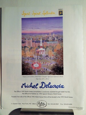 MICHEL DELACROIX     ART PIECE VTG ORIG  1995 ADVERTISEMENT