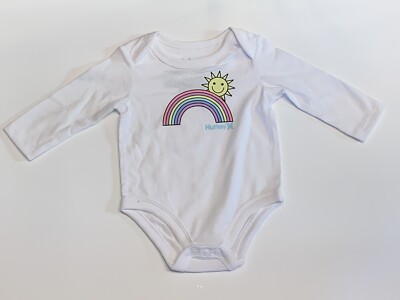 レインボー HURLEY Baby Infant 3-Piece Bodysuit Pants Set Outfit 3M 9M Rainbow