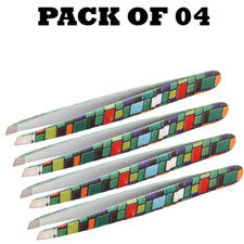 Forgica Stainless Steel Paper Coated Tweezer Pack of 04