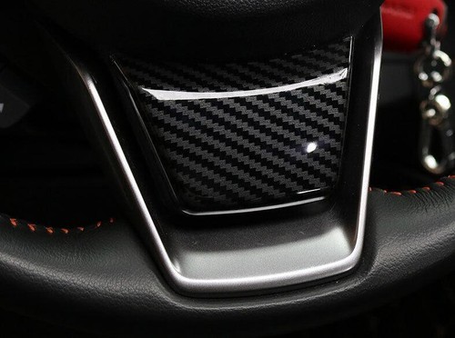 Carbon Fiber Steel Steering Wheel U-Type Cover Trim For Subaru Crosstrek 19-2023 - Picture 2 of 6