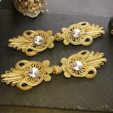 1 Pair Large Frog Fasteners Closure Button Knots Diamond Craft 19.5 5.8cm