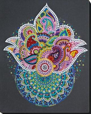 Bead embroidery kit Contemplating needlework kit Art canvas beadwork pattern