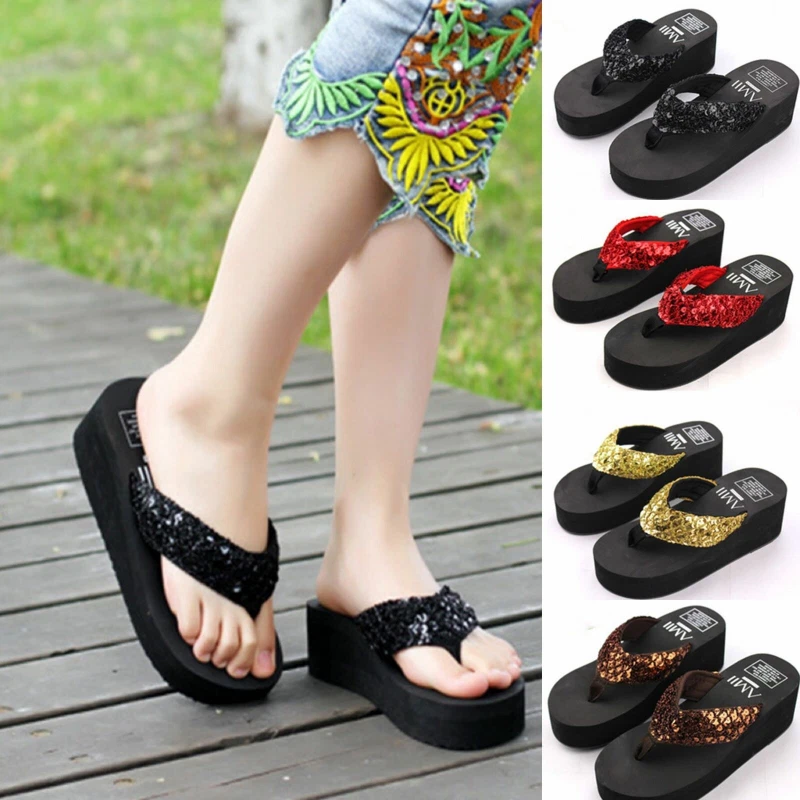 Women'S Slippers Summer New Fashion Sequin Pearl Women'S Slippers Flat  Sandals Large Size Shoes For Women Rubber Silver 41 - Walmart.com