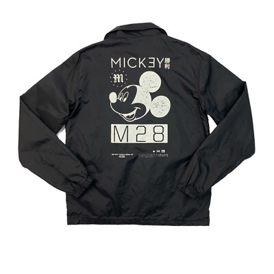 Disney x Neff Jacket Mens M Medium Black M28 Collection Mickey Nylon Snap  Bomber