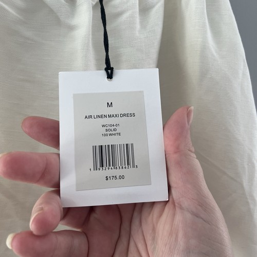 NEW Onia White Air Linen Maxi Dress Lightweight Neutral Size Medium - Picture 5 of 8
