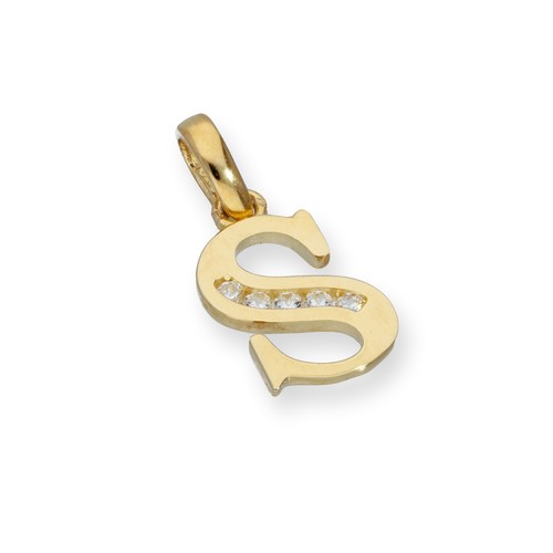 Real 375 9ct Gold Clear CZ Crystal Hanging Alphabet Letter Charm A Z real-375-9ct-gold-clear-cz-crystal-hanging-alphabet-letter-charm-a-z