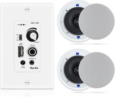 Herdio 6.5" Bluetooth Ceiling Speakers Flush Mount Wall Amplifier Receiver Kit