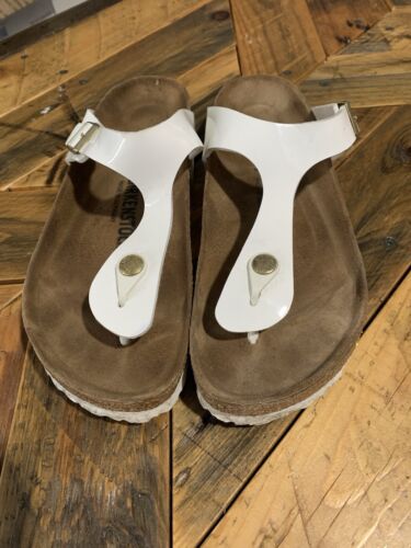 Birkenstock Zehenstegsandalen Gizeh Damen EU 40 Damen 9 Herren 7 Pearl White Slipper