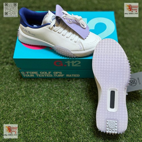 G/Fore Gfore G4 Kiltie G.112 Golf Shoe Sneaker ⛳️ Ladies 7.5 ⛳️ White Lavender - Picture 3 of 11